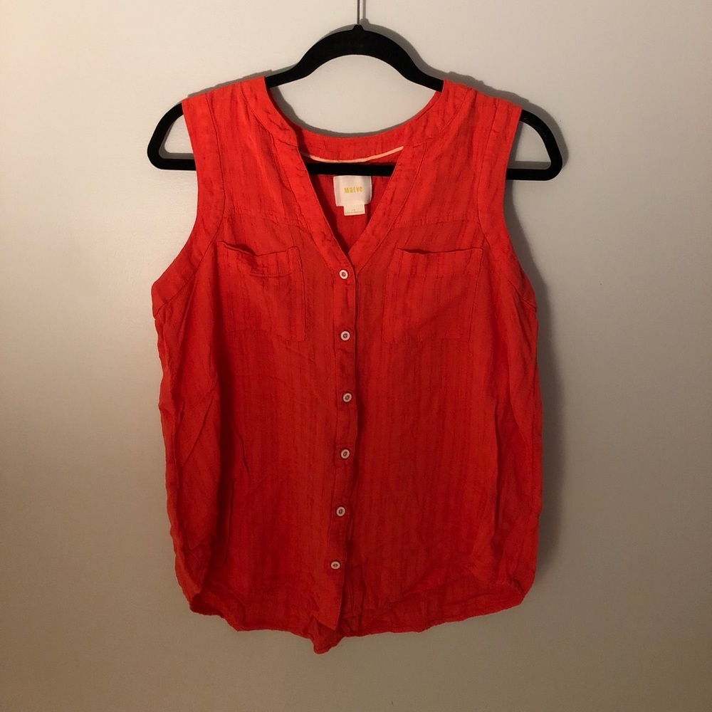 Anthropologie Maeve Button Down Tank Top