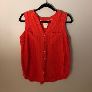 Anthropologie Maeve Button Down Tank Top
