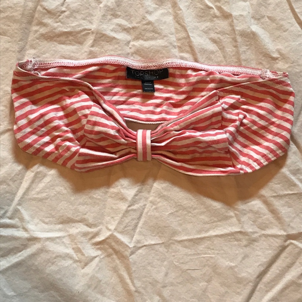 Topshop Pink and White Striped Bandeau