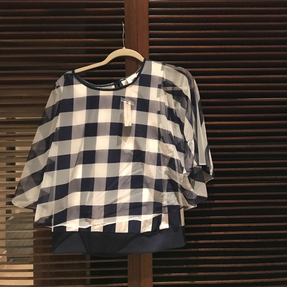 Blue and White Gingham blouse