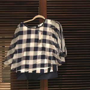 Blue and White Gingham blouse