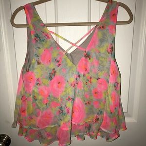 Floral neon tank