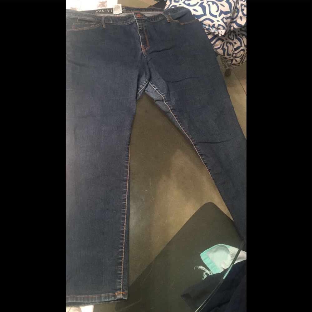 Dark wash denim pants