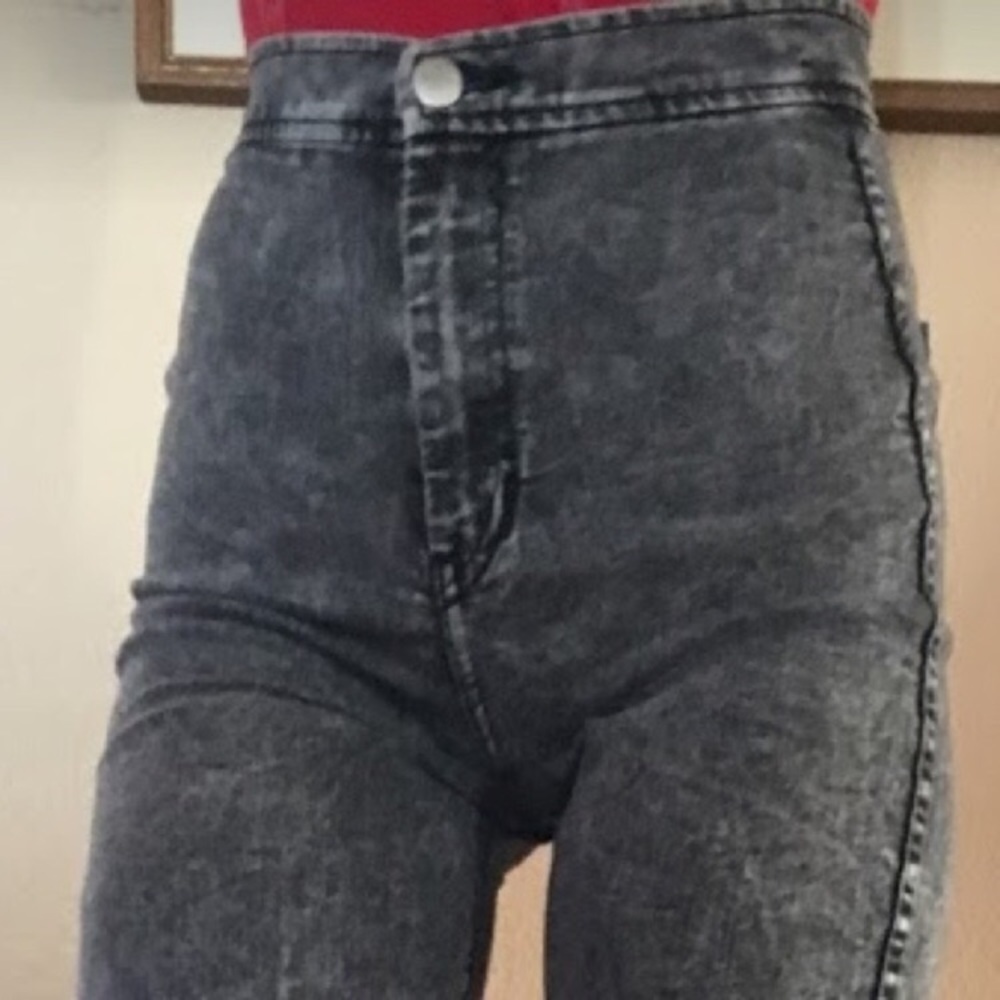 AA easy jean black acid wash