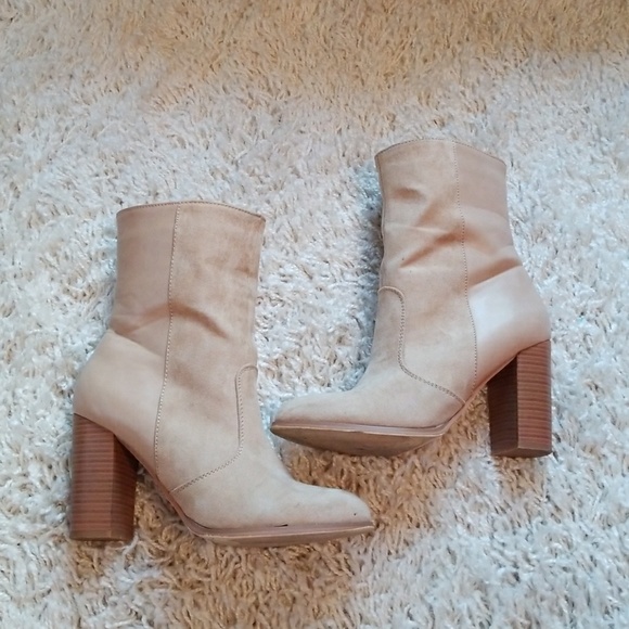 JustFab Shoes - JustFab Nude Booties 7.5