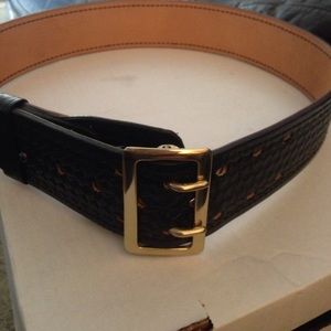 Mens duty belt fully lined brass