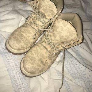 Floral timberland boots