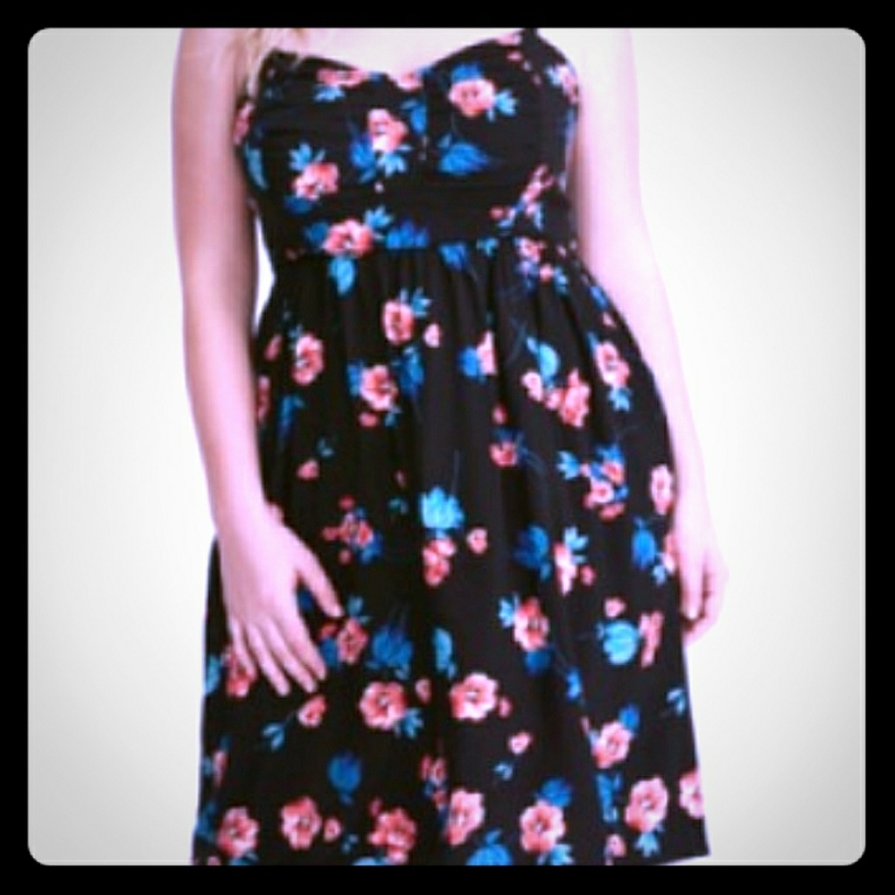 Floral Print Bow Front Challis Sundress