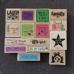 Wooden Rubber Stamps - Miscellaneous Set (15)