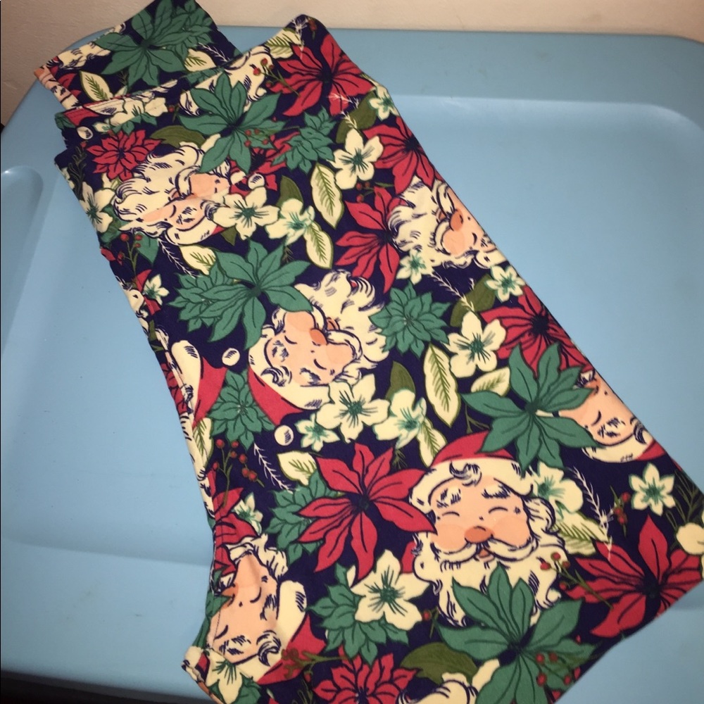 LULAROE TC2 RARE CHRISTMAS LEGGINGS DARK BLUE BCK