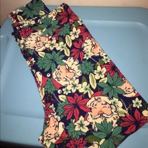 LULAROE TC2 RARE CHRISTMAS LEGGINGS DARK BLUE BCK