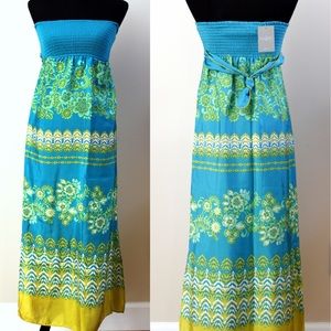 NWTAnthropologie Silk Strapless Sundress