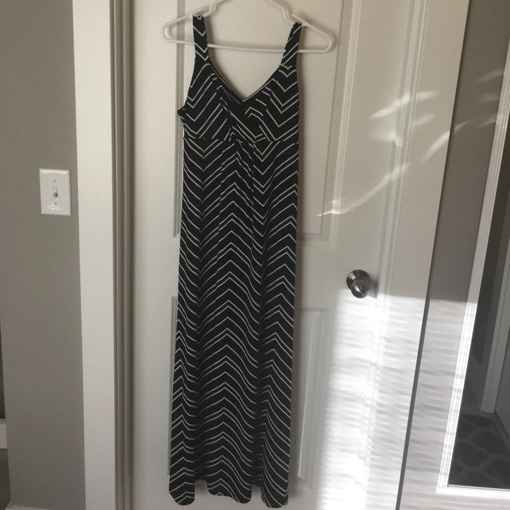 Chevron print black and white maxi dress.