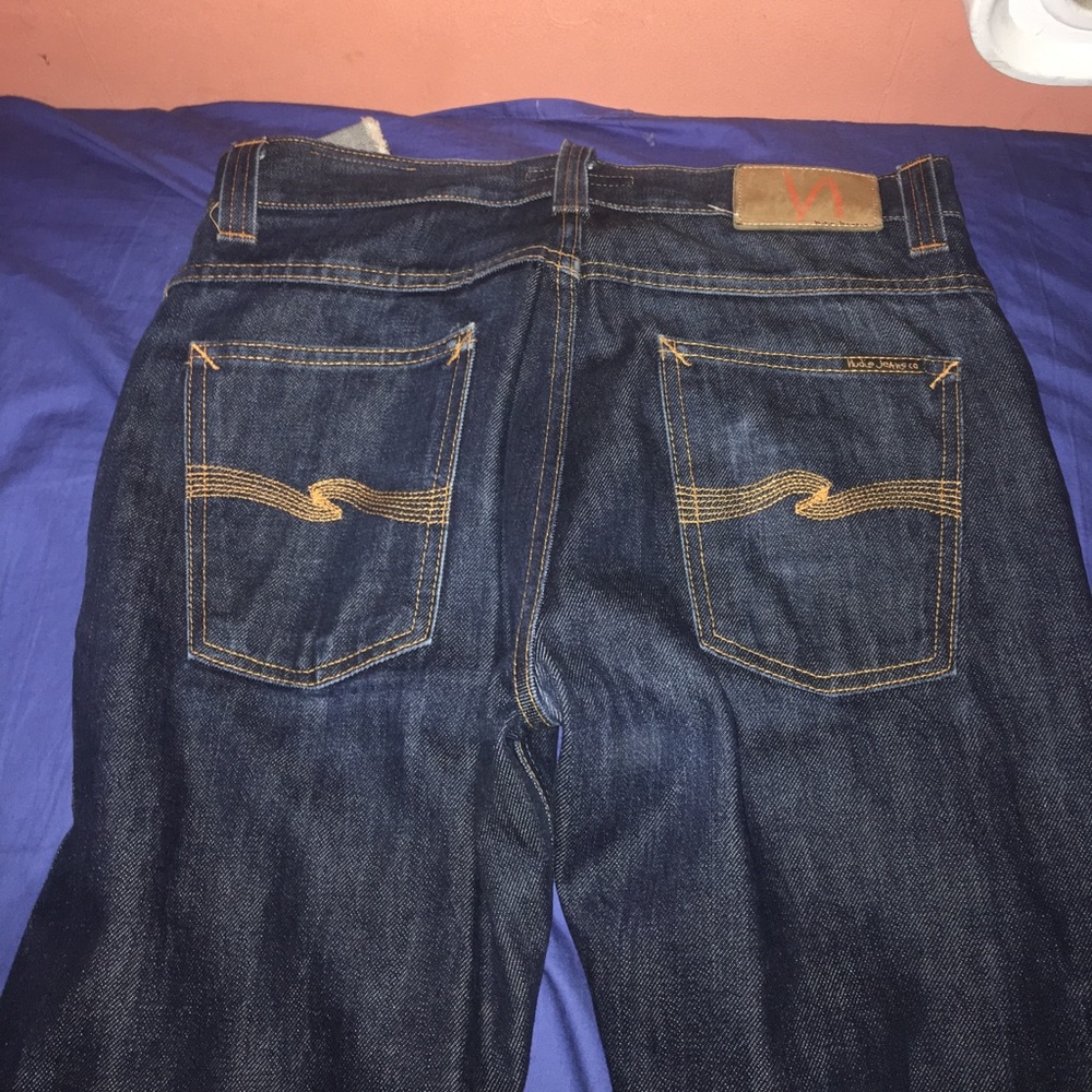 Nudie Jean Co . Men Dark Blue Jean 30W 34L