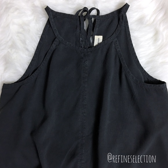 Cloth & Stone Charcoal Grey Frayed Halter Tank Top - Picture 5 of 7