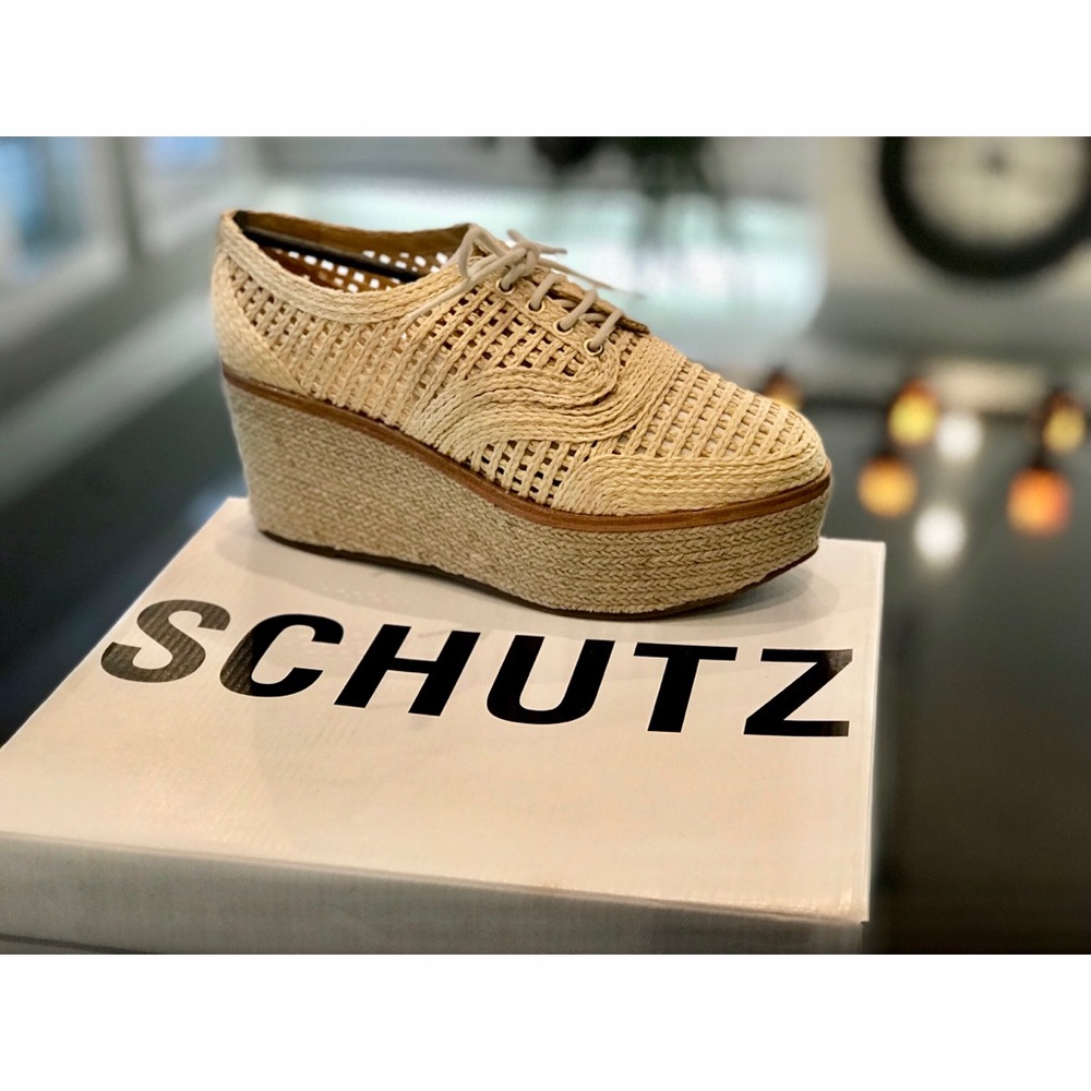 🆕SCHUTZ || Rafia Platform Espadrilles - Picture 2 of 8