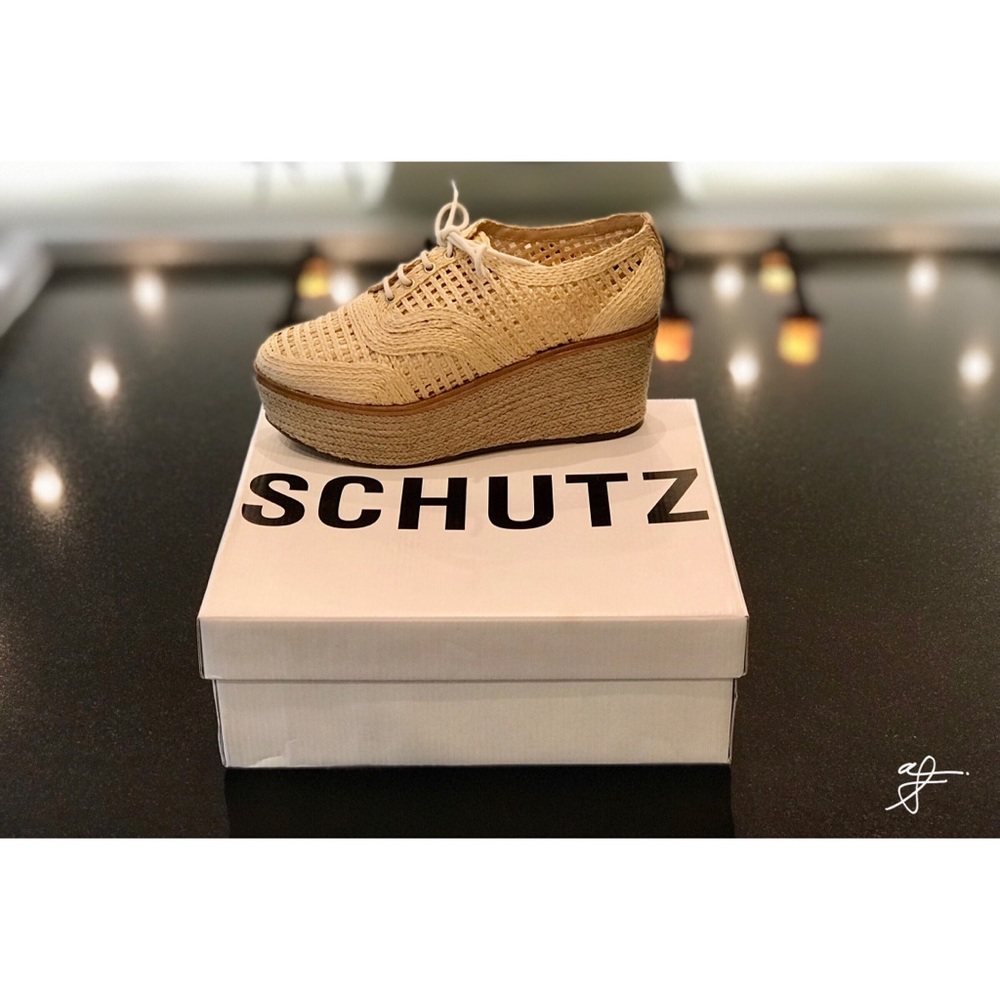 🆕SCHUTZ || Rafia Platform Espadrilles