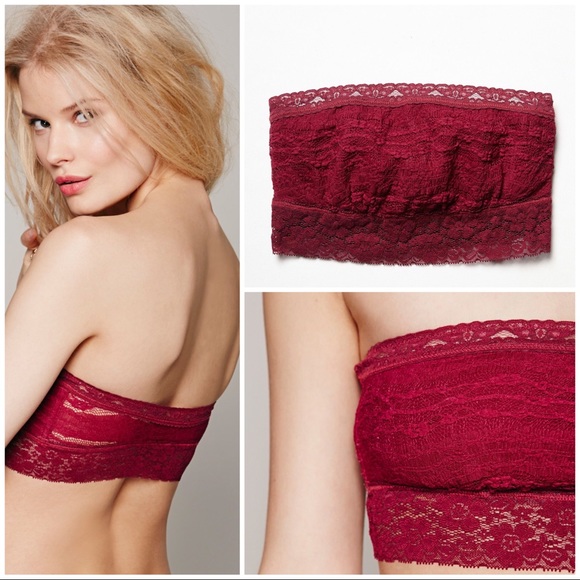 FREE PEOPLE 🌟Lace Trim Bandeau in Boysenberry-NWT - Picture 2 of 5
