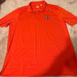 Cutter and Buck Pebble Beach orange golf polo