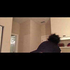 Super cute faux fur poof ball baseball hat