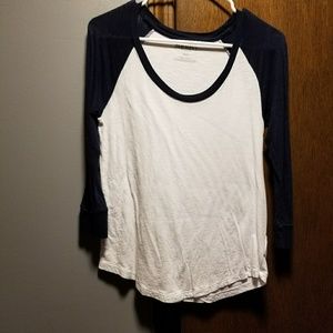 3/4 sleeve baseball style shirt