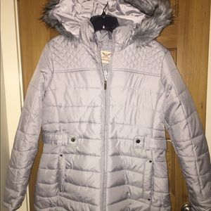 Faded Glory cold weather coat, faux fur hood