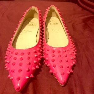 Christian Louboutin red bottom spike Flats