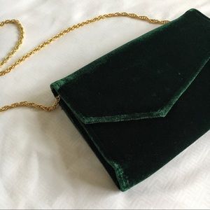 Velvet Purse w/ Dainty Gold Chain