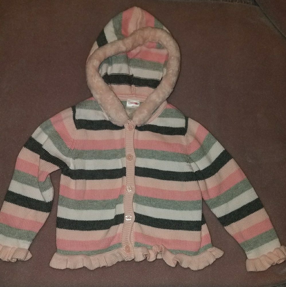 Gymboree toddler fur trimmed sweater 2T