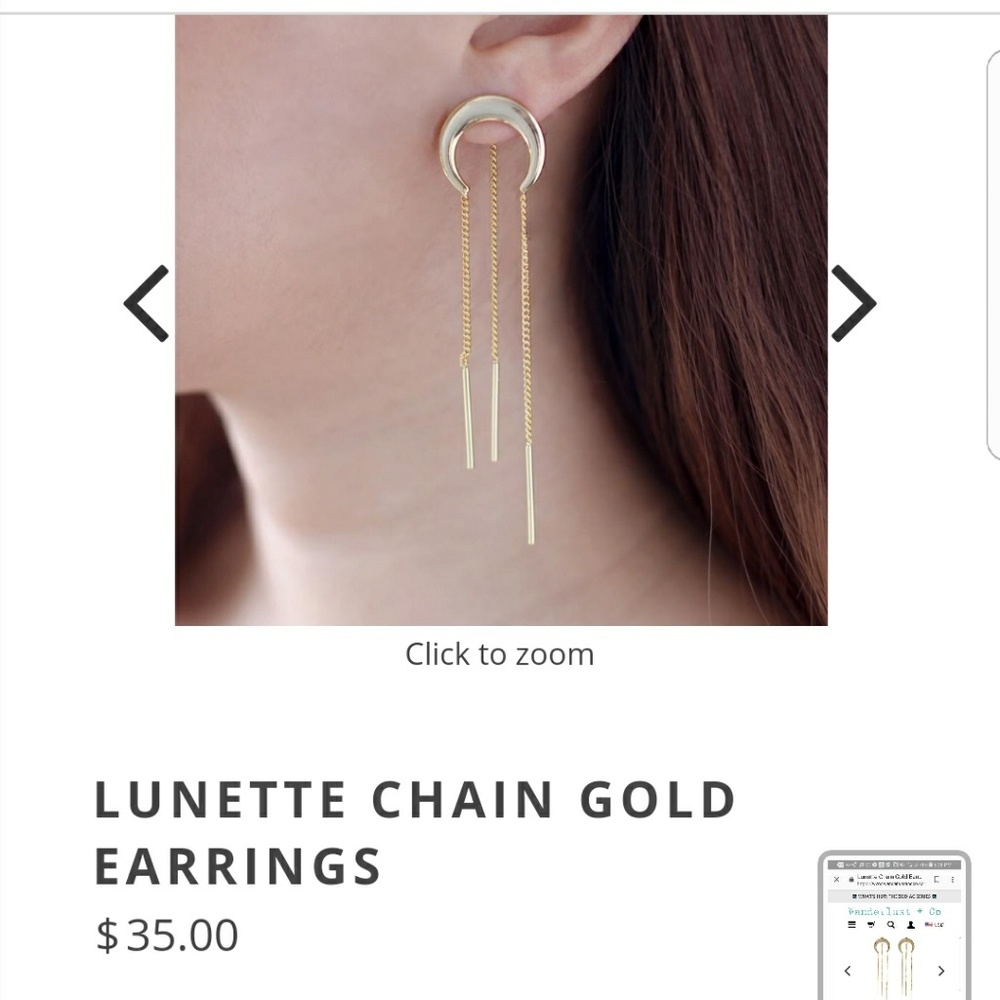 Lunette chain gold earrings
