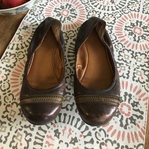 Nine West Size 8 Brown Leather Flat Loafer