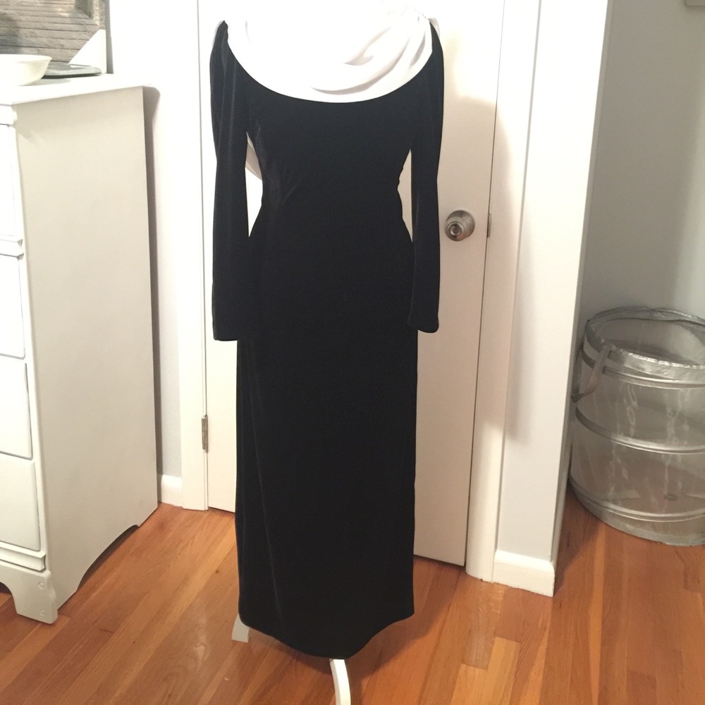 Formal black velvet dress