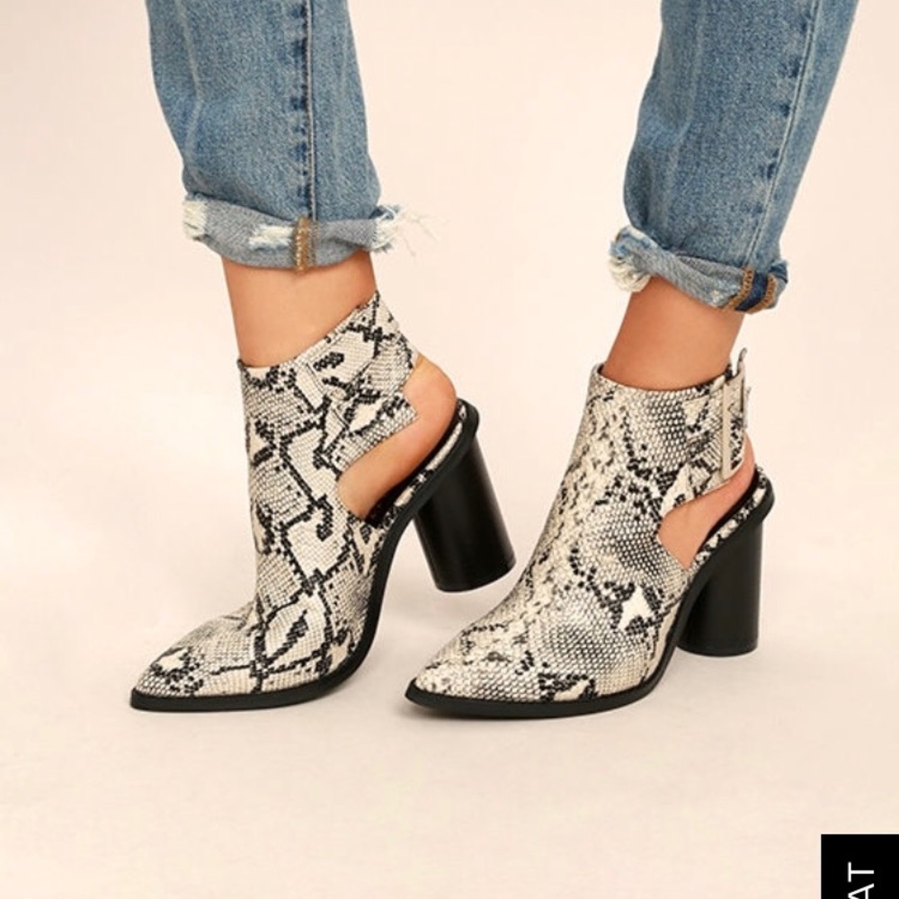 Snake print bootie from Lulu's