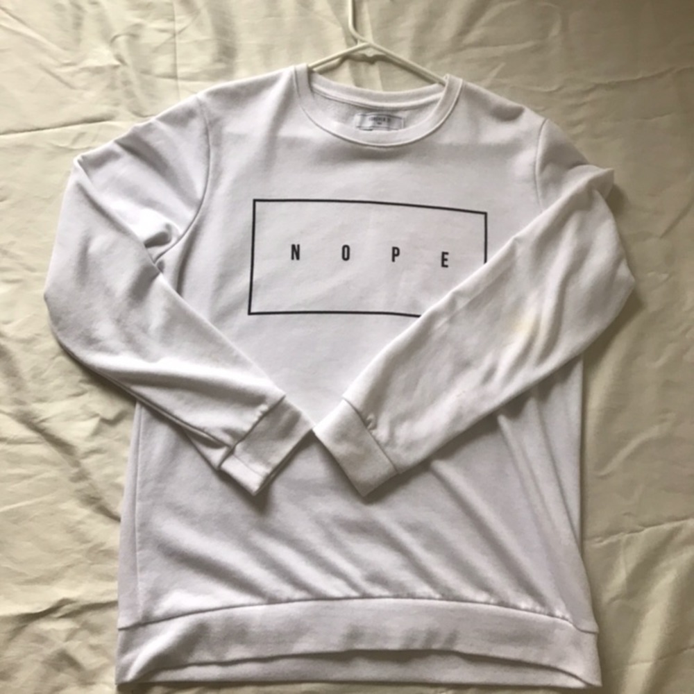 [Forever 21] Men’s crewneck with “nope” graphic