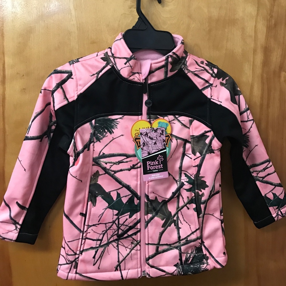 Girls Softshell Jacket Pink/Camo