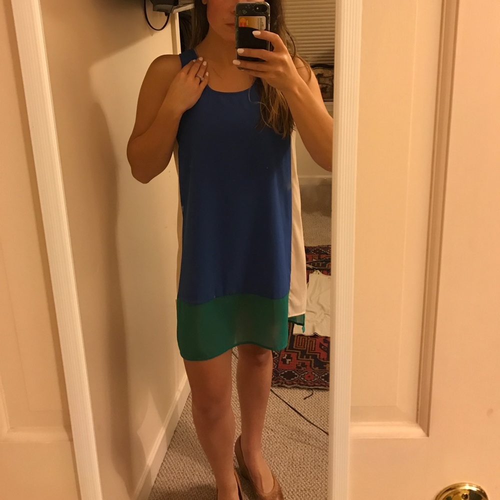 Color block shift dress