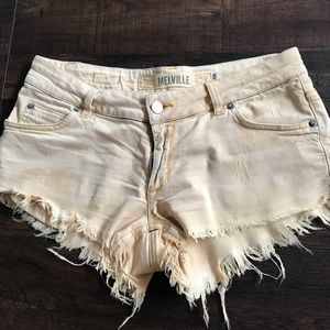 brandy Melville yellow jean shorts