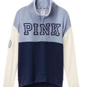 Victoria’s Secret quarter zip campus crewneck PINK