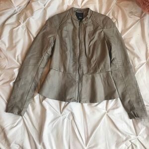 Peplum leather jacket