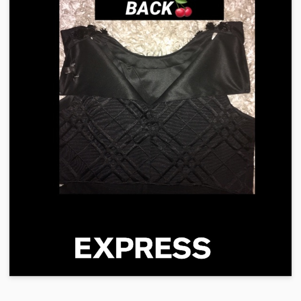 EXPRESS •Double Mesh Sequin Peplum Top - Picture 5 of 8