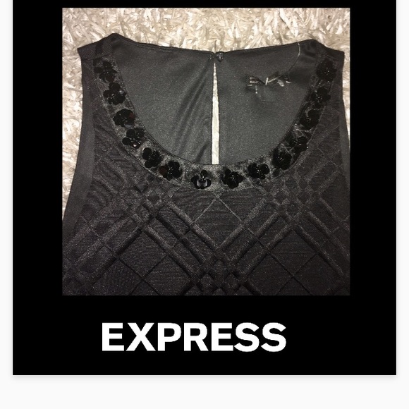 EXPRESS •Double Mesh Sequin Peplum Top - Picture 4 of 8