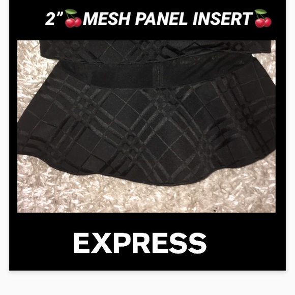 EXPRESS •Double Mesh Sequin Peplum Top - Picture 6 of 8