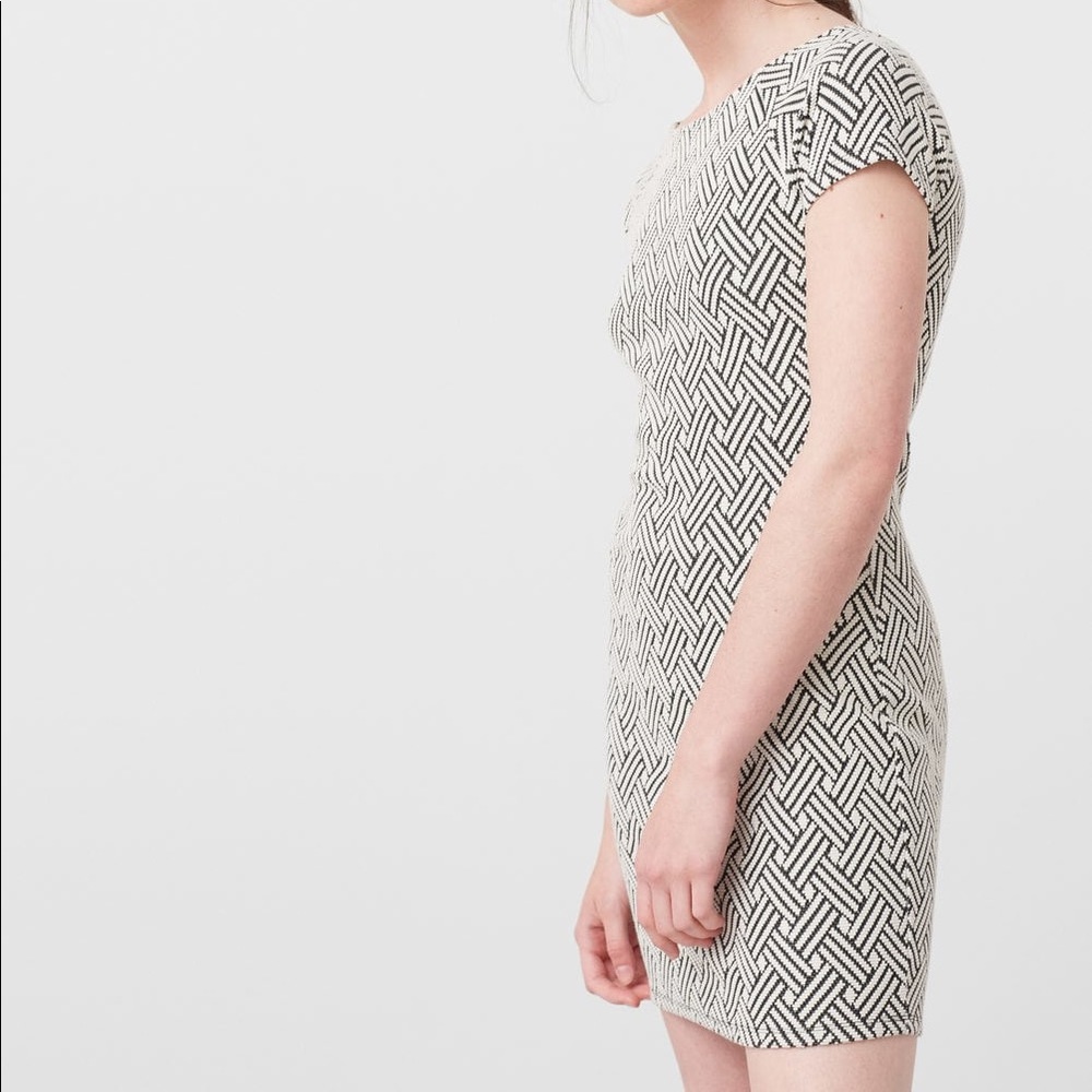 Mango Contrast Textured-Panel Dress - Picture 2 of 3