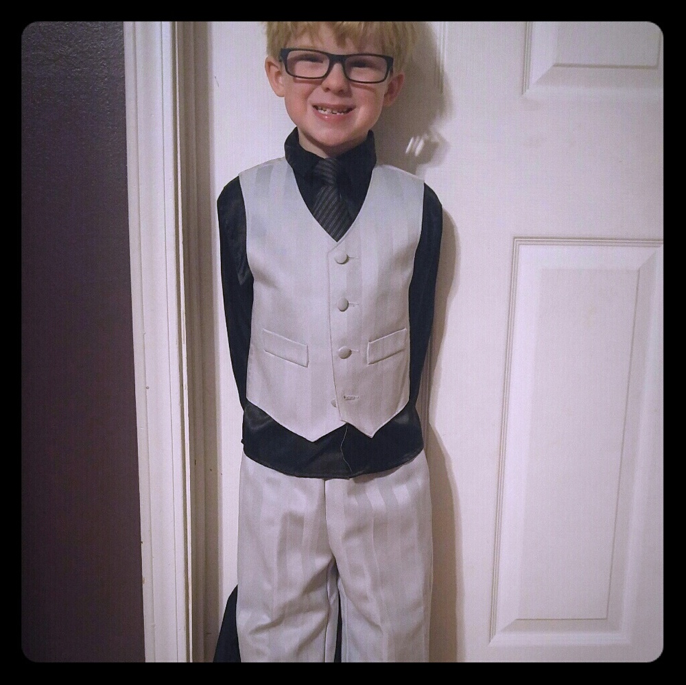 Boy's Pinstriped Suit
