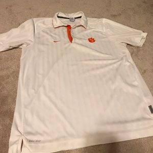Nike Dri-Fit white Clemson polo