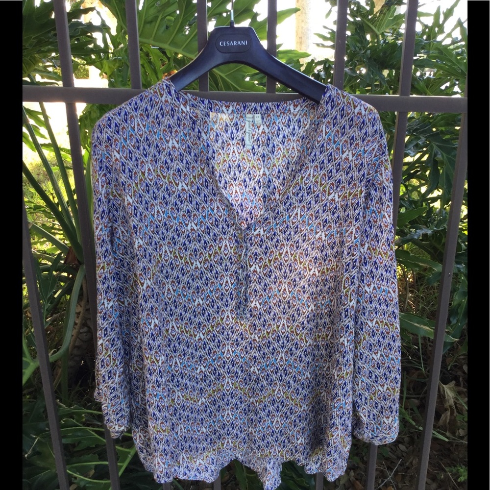 Grand & Green 2X Geometric Blouse