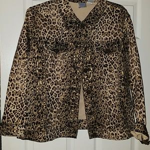 Leopard jean jacket