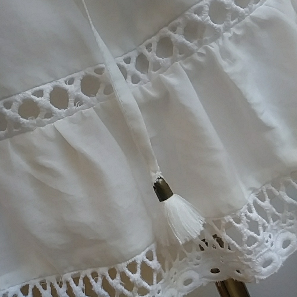 Ella Moss White Dress Cold shoulder w/ pockets NWOT - Picture 5 of 8