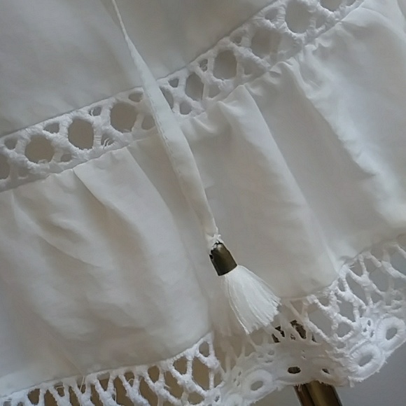 Ella Moss White Dress Cold shoulder w/ pockets NWOT - Picture 5 of 8