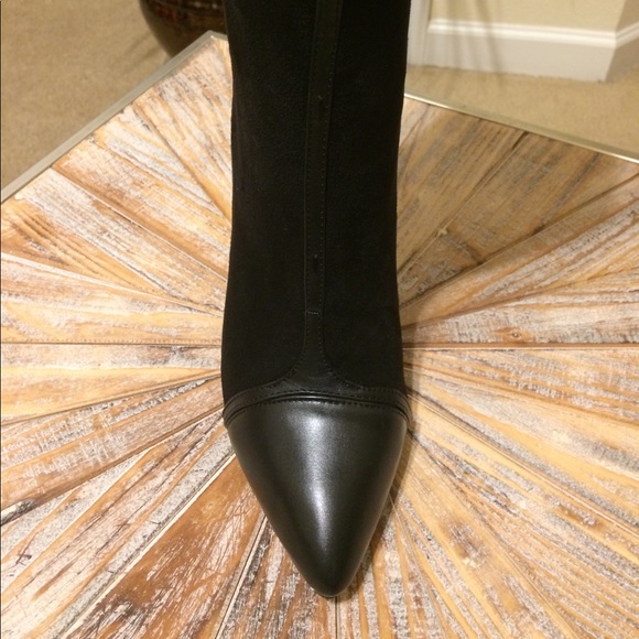 Size 7.5 NIB Shoe Dazzle Black Pointed Toe Boots - Picture 2 of 8